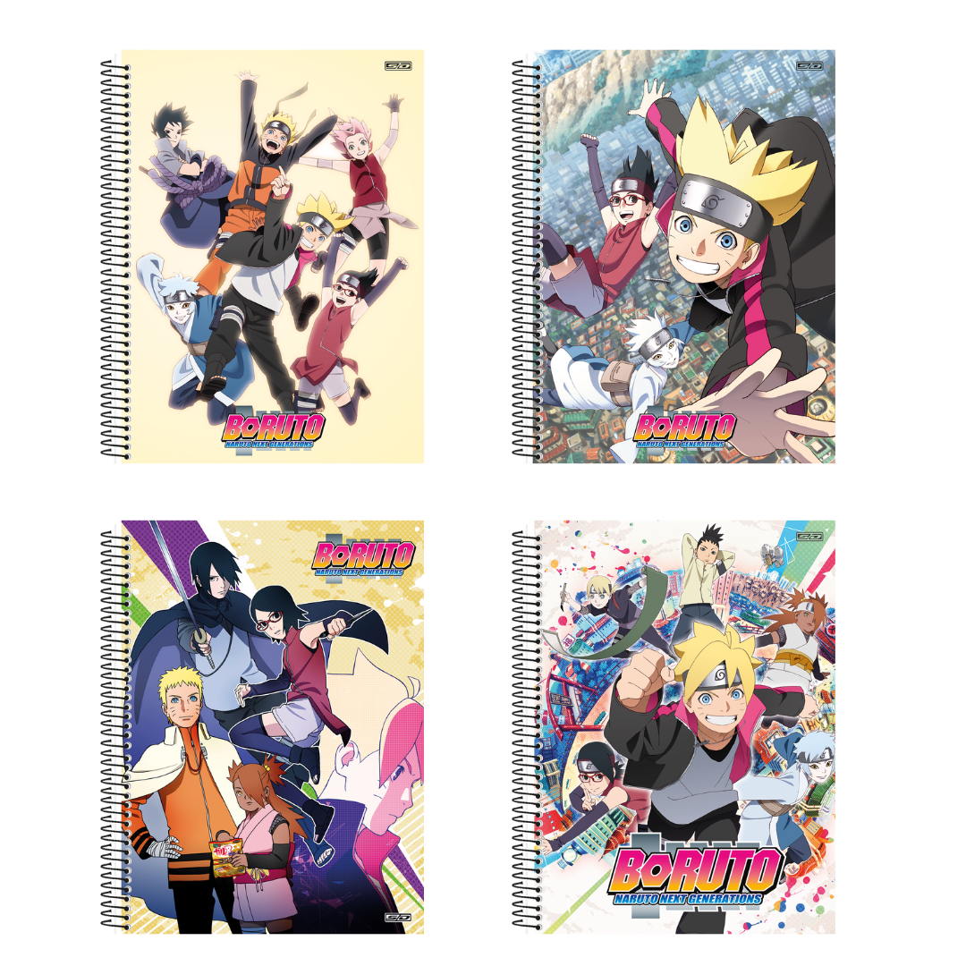 Caderno 1 Matérias Boruto Anime Naruto Universitário – Papelaria Giga